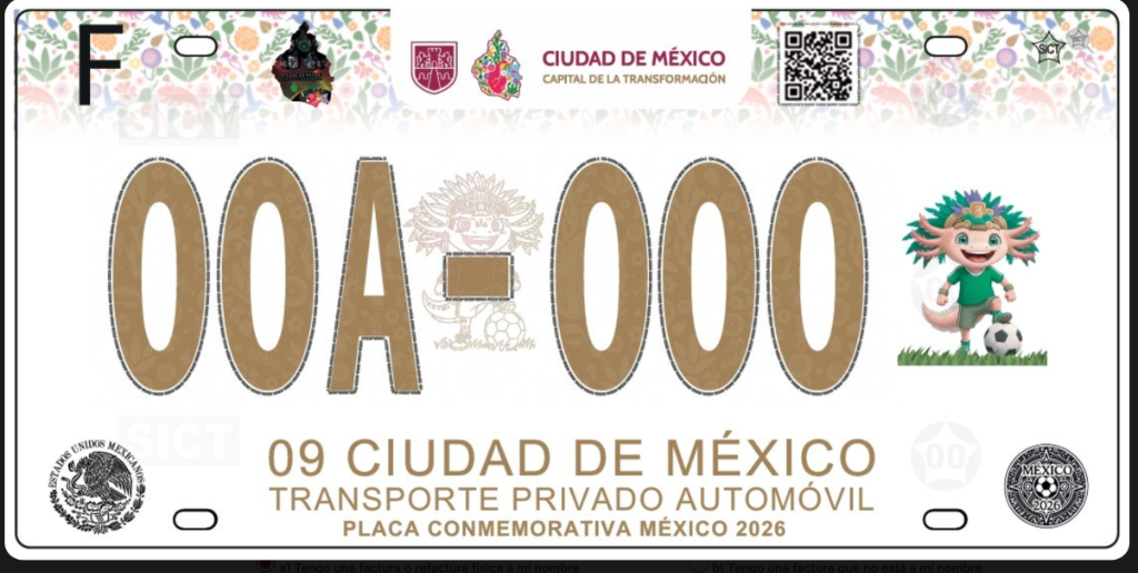 Placa Mundial 2026 Blanca