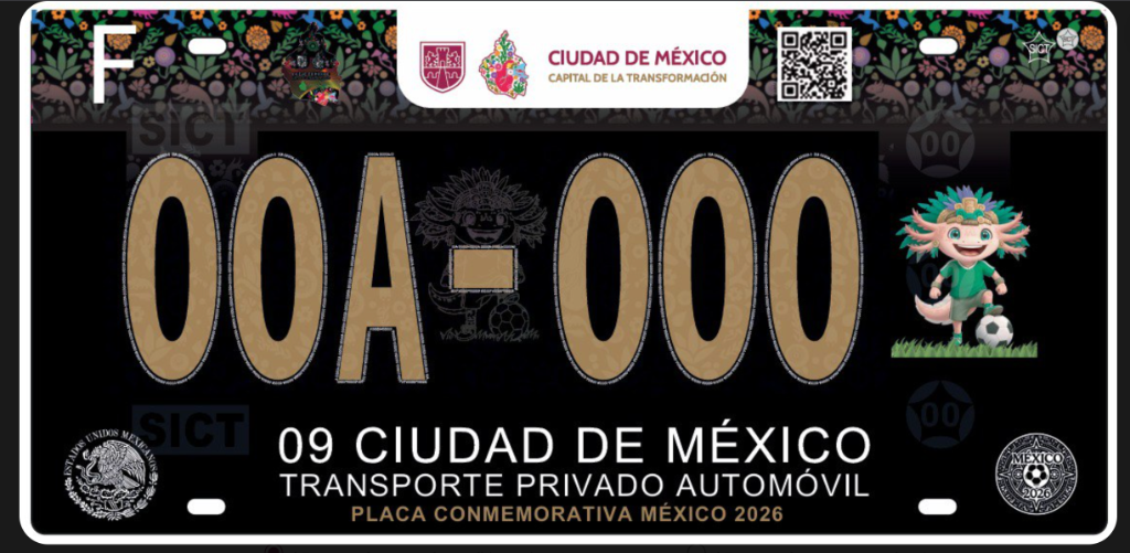 Placa Mundial 2026 Negra