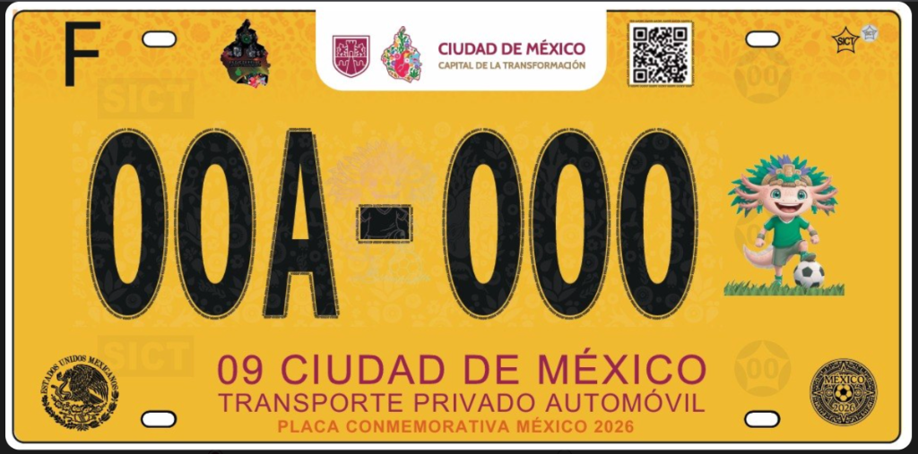 Placa Mundial 2026 Oro